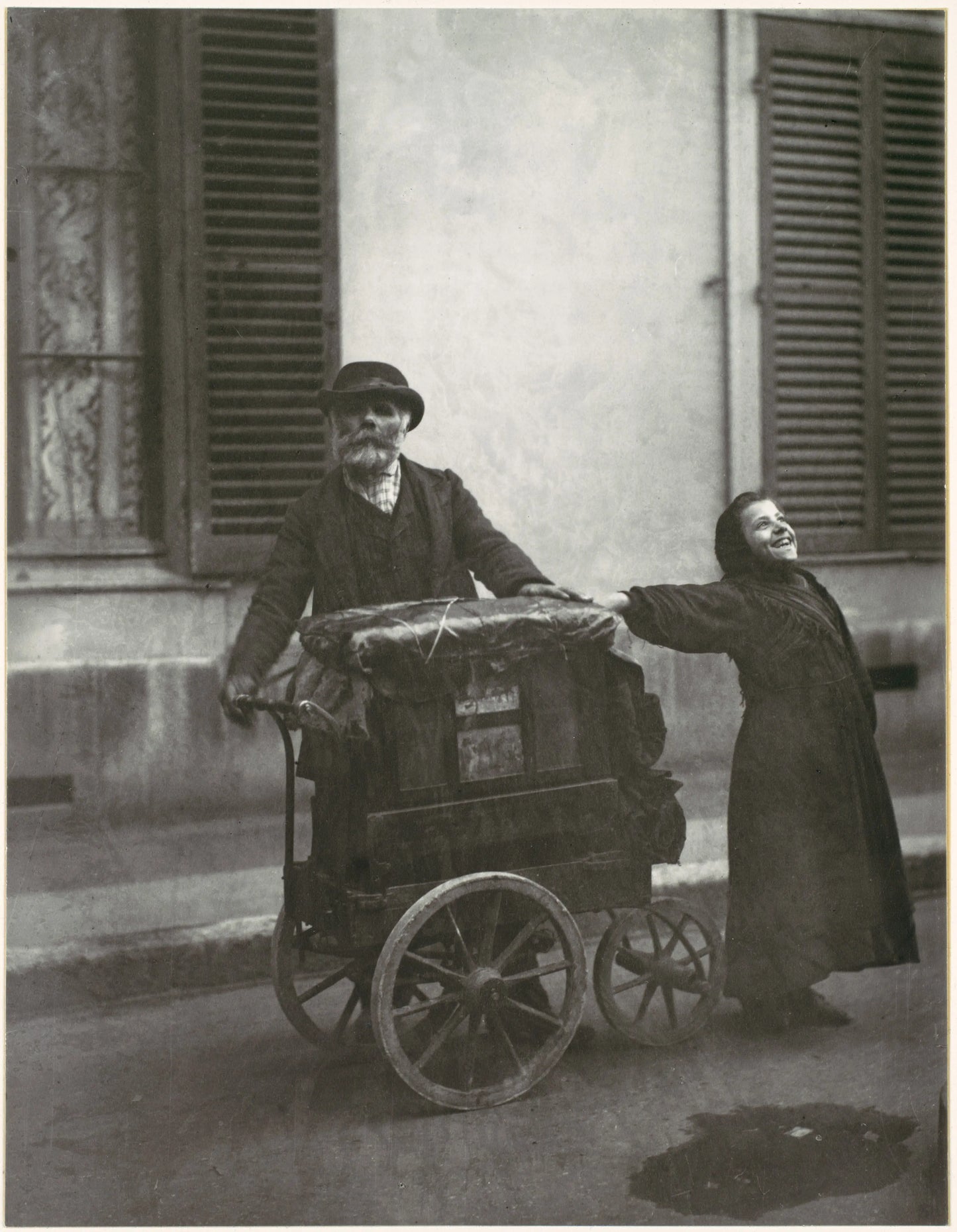 {{ product_title }} Fine Art Print | {{ product_vendor }} Jakero77 Eugene Atget - Street Musicians (1898) Organ Grinder Fine Art Print Art Print  Jakero77