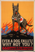 Even a Dog Enlists WWI Recruitment Poster Vintage 1915 Fine Art Print