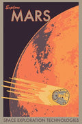 Explore Mars NASA Retro Space Exploration Poster Fine Art Print