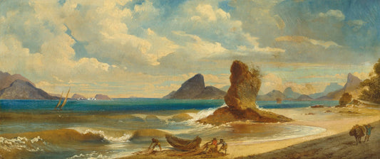 {{ product_title }} Fine Art Print | {{ product_vendor }} Jakero77 Ferdinand Keller - Rio de Janeiro Itapuca Rock (1871) Fine Art Print Art Print  Jakero77