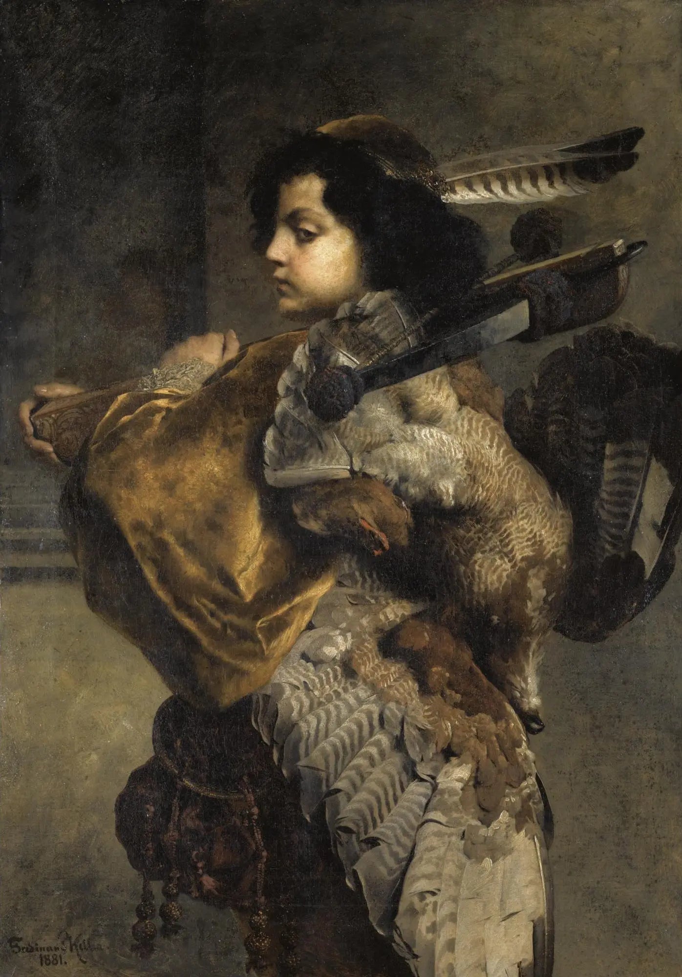 {{ product_title }} Fine Art Print | {{ product_vendor }} Jakero77 Ferdinand Keller - Young Hunter (1881) Fine Art Print Art Print  Jakero77