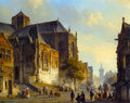 Cornelis Springer Figures on a Market Square 1843 Fine Art Print