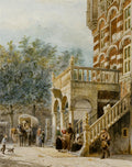 Cornelis Springer Figures on the Bank in Deventer 1888 Fine Art Print