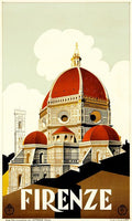 Firenze Florence Italy Duomo Vintage Style Travel Poster 1930  Fine Art Print