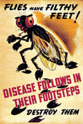 Flies Have Filthy Feet! Vintage Public Health Poster 1940  Fine Art Print