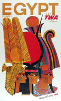 Fly TWA Egypt Vintage Style Travel Poster Print 1940 Fine Art Print