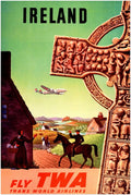 Fly TWA Ireland Vintage Style Travel Poster 1960 Fine Art Print