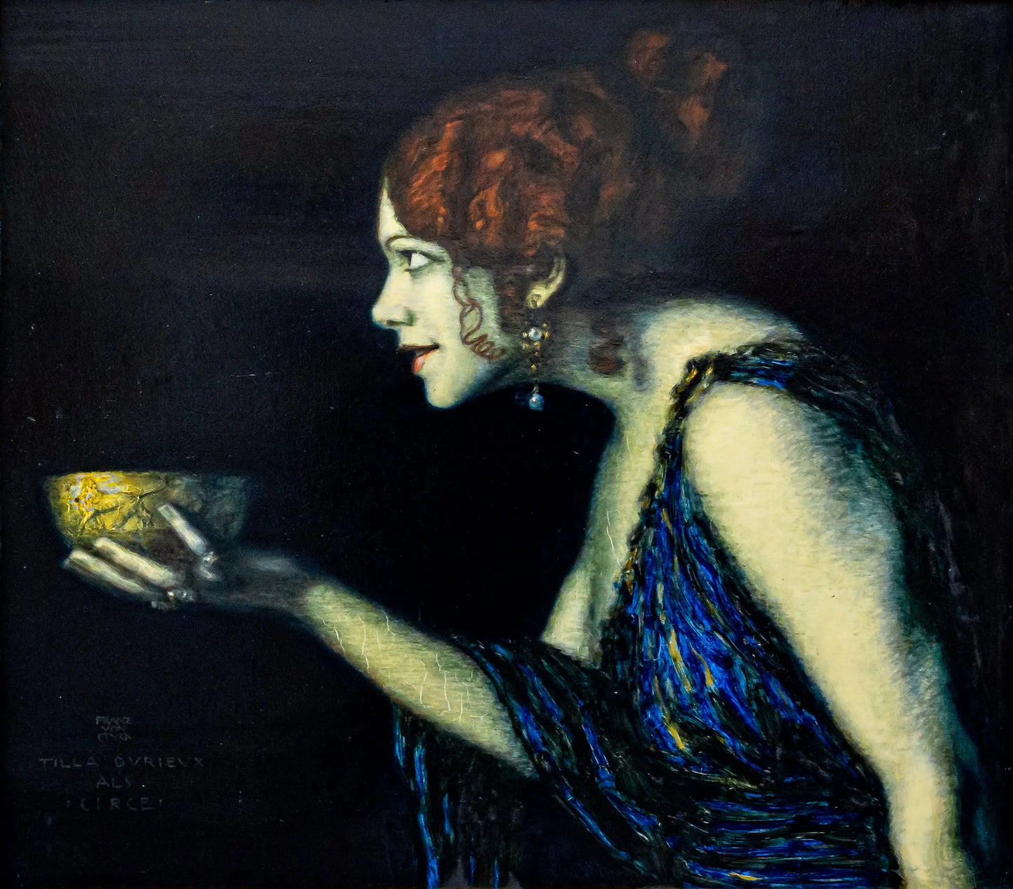 {{ product_title }} Fine Art Print | {{ product_vendor }} Jakero77 Franz Stuck -  Tilla Durieux Depicting Circe (1913) Fine Art Print Art Print  Jakero77