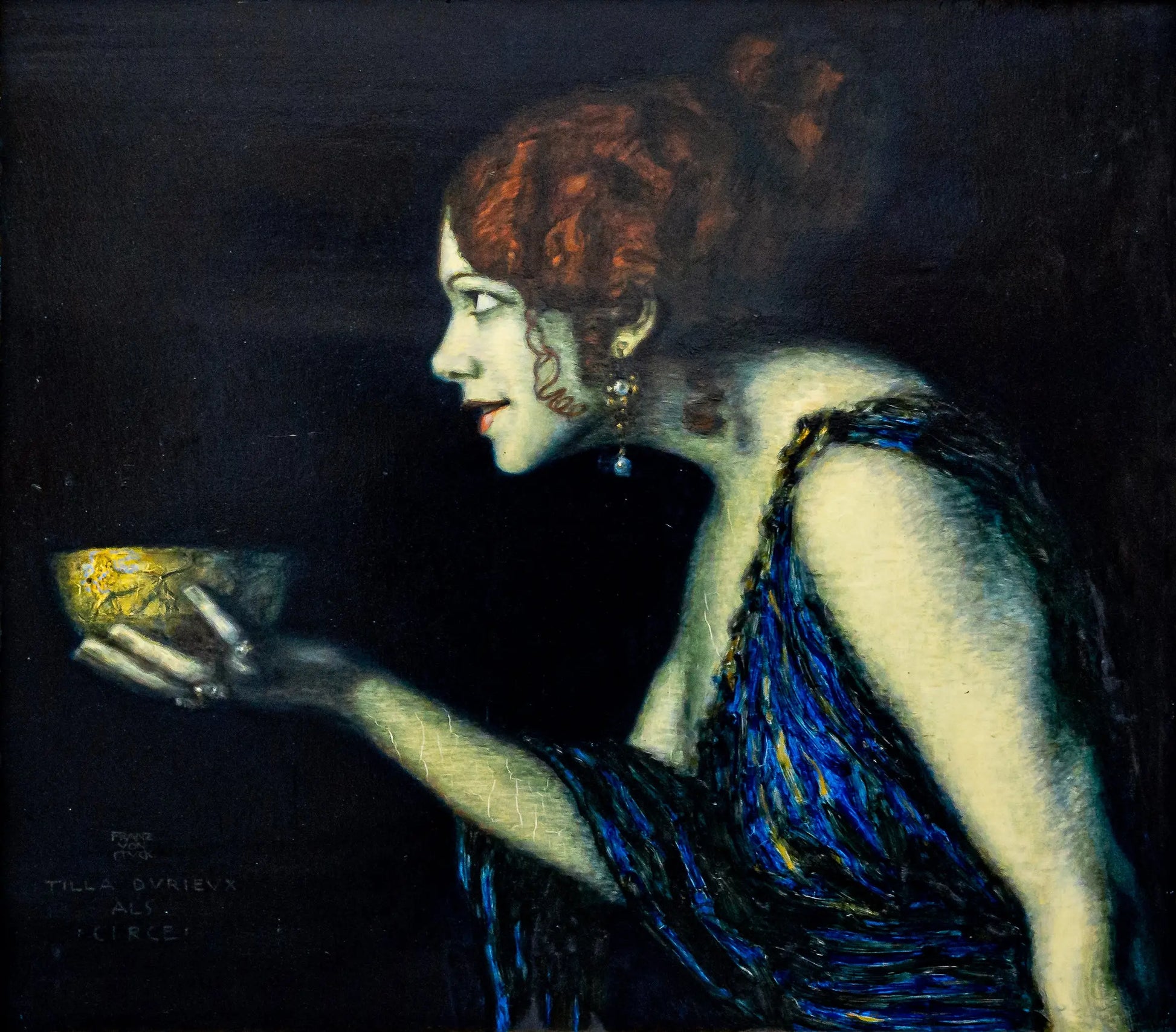 {{ product_title }} Fine Art Print | {{ product_vendor }} Jakero77 Franz Stuck -  Tilla Durieux Depicting Circe (1913) Fine Art Print Art Print  Jakero77