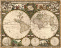 Frederick de Wit World Map Vintage Style Old World 1600 Fine Art Print