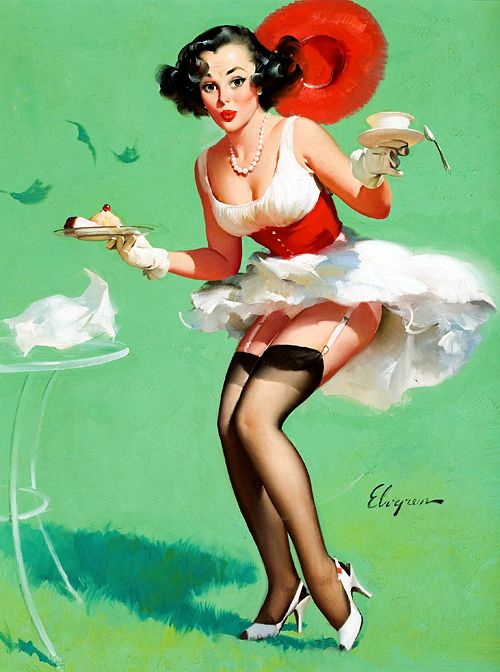 Gil Elvgren "Fresh Breeze" Sexy Pin-Up Girl Vintage Style 1956  Fine Art Print