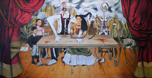 {{ product_title }} Fine Art Print | {{ product_vendor }} Jakero77 Frida Kahlo - Wounded Table (1940) - 17" x 22" Fine Art Print Art Print  Jakero77