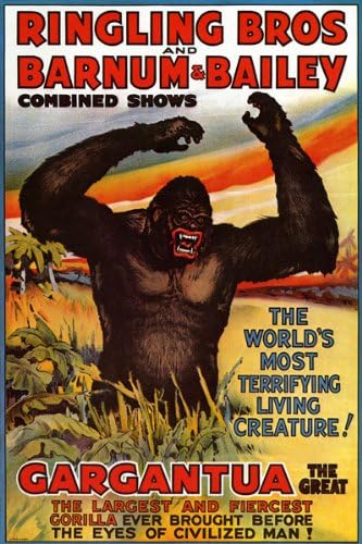 Gargantua Gorilla Vintage Circus Poster Print 1938 Fine Art Print