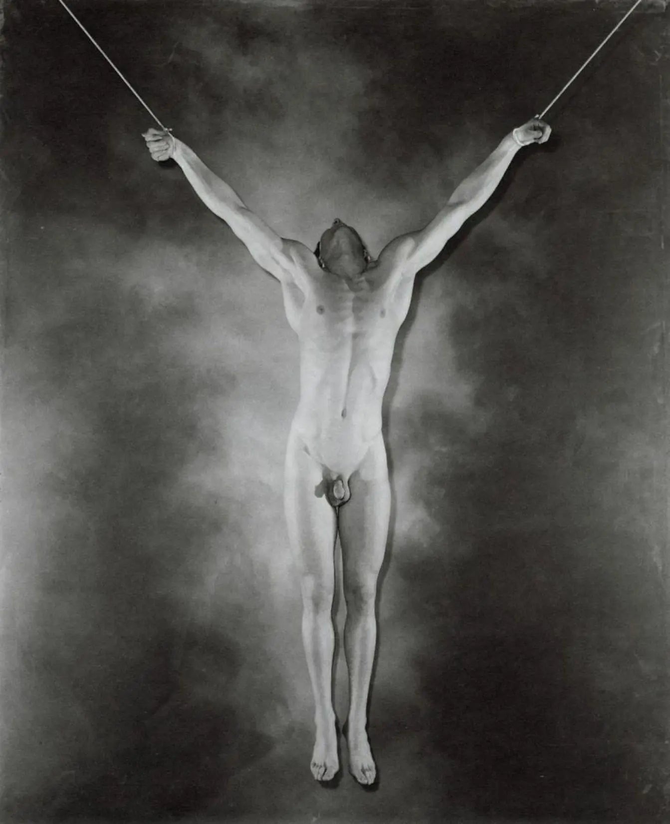 {{ product_title }} Fine Art Print | {{ product_vendor }} Jakero77 George Platt Lynes - Nude Male Crucifixion (1940) Surreal Fine Art Print Art Print  Jakero77