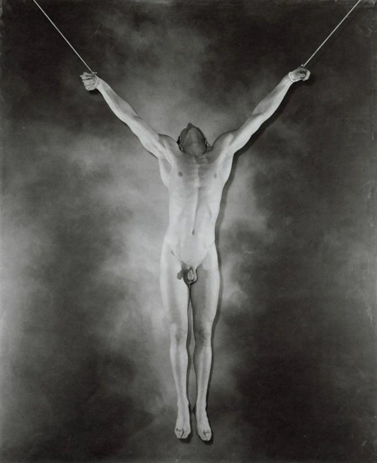 {{ product_title }} Fine Art Print | {{ product_vendor }} Jakero77 George Platt Lynes - Nude Male Crucifixion (1940) Surreal Fine Art Print Art Print  Jakero77