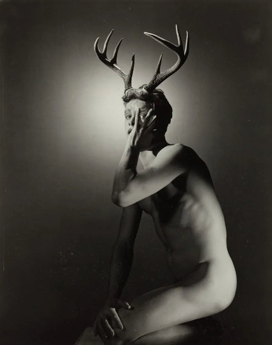{{ product_title }} Fine Art Print | {{ product_vendor }} Jakero77 George Platt Lynes - Nude Male in Actaeon Greek Myth (1937) Fine Art Print Art Print  Jakero77