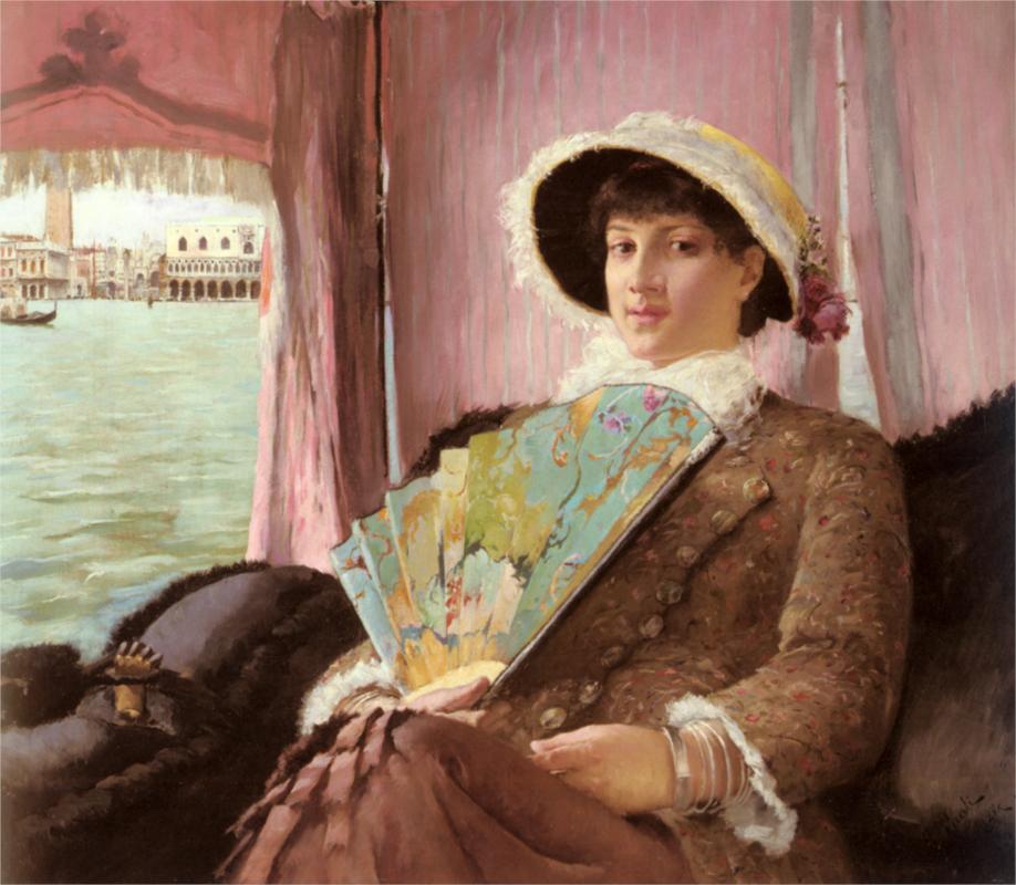 Georg Pauli Girl in a Gondola 1884 Fine Art Print