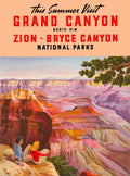 Grand Canyon Zion Bryce National Parks Vintage 1950 Fine Art Print