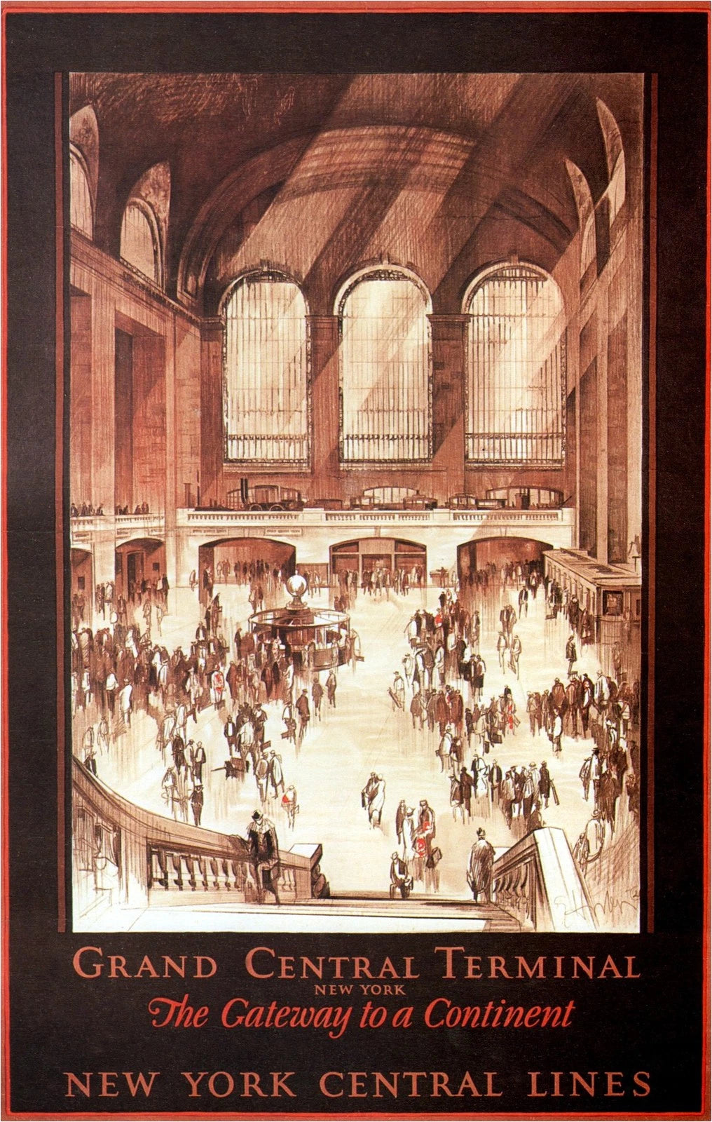 Grand Central Station New York Railroad Travel 1920 Fine Art Print