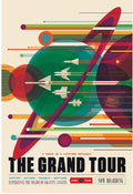 Grand Tour of the Solar System Retro Space Exploration Poster Fine Art Print
