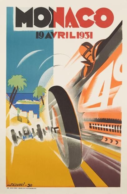 Monaco Grand Prix Vintage Style Race Car Poster 1931 Fine Art Print