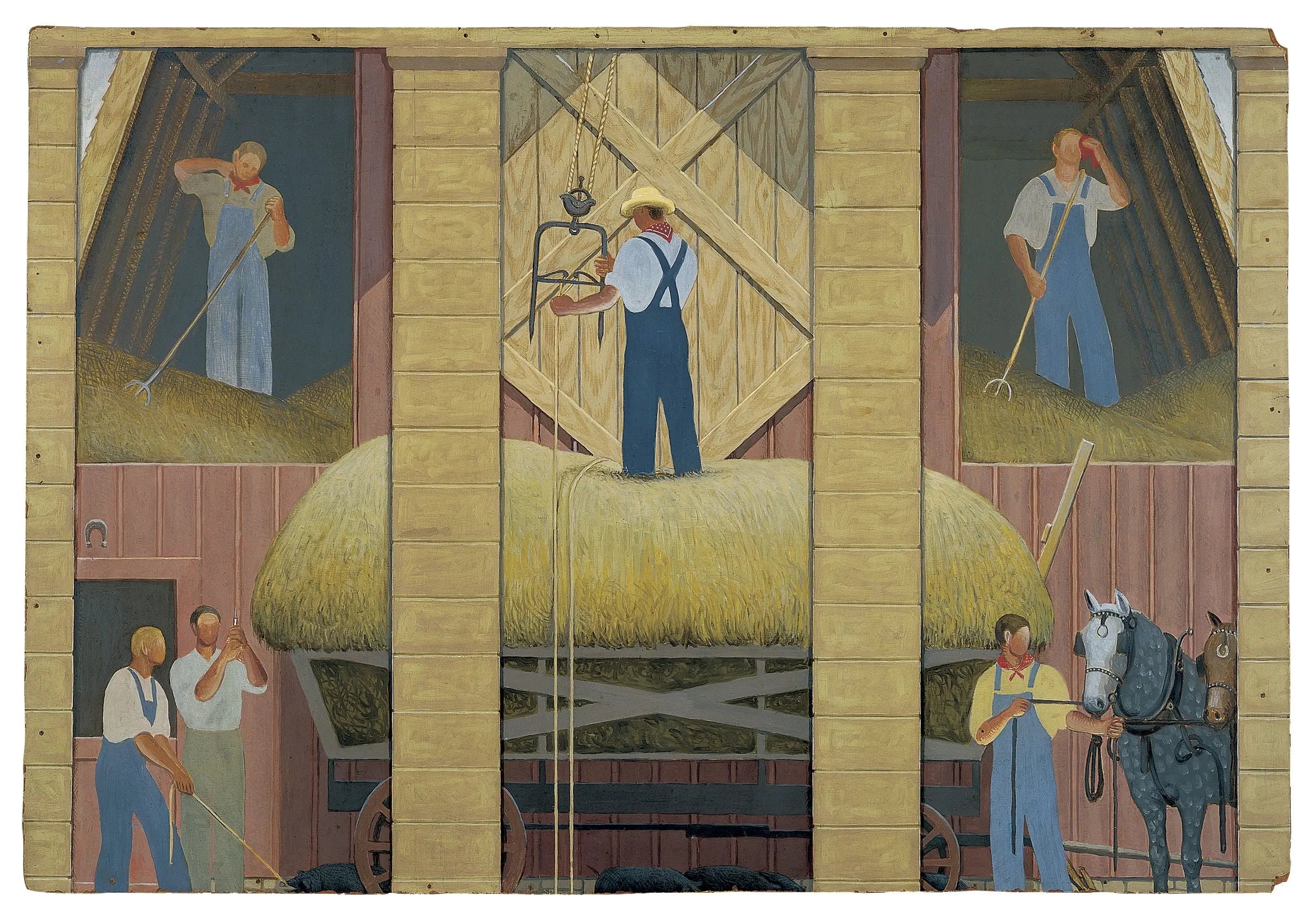 {{ product_title }} Fine Art Print | {{ product_vendor }} Jakero77 Grant Wood - Agricultural Science Mural (1934) Fine Art Print Art Print  Jakero77