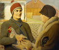 {{ product_title }} Fine Art Print | {{ product_vendor }} Jakero77 Grant Wood - Appraisal (1931) Rooster Farming Livestock Fine Art Print Art Print  Jakero77