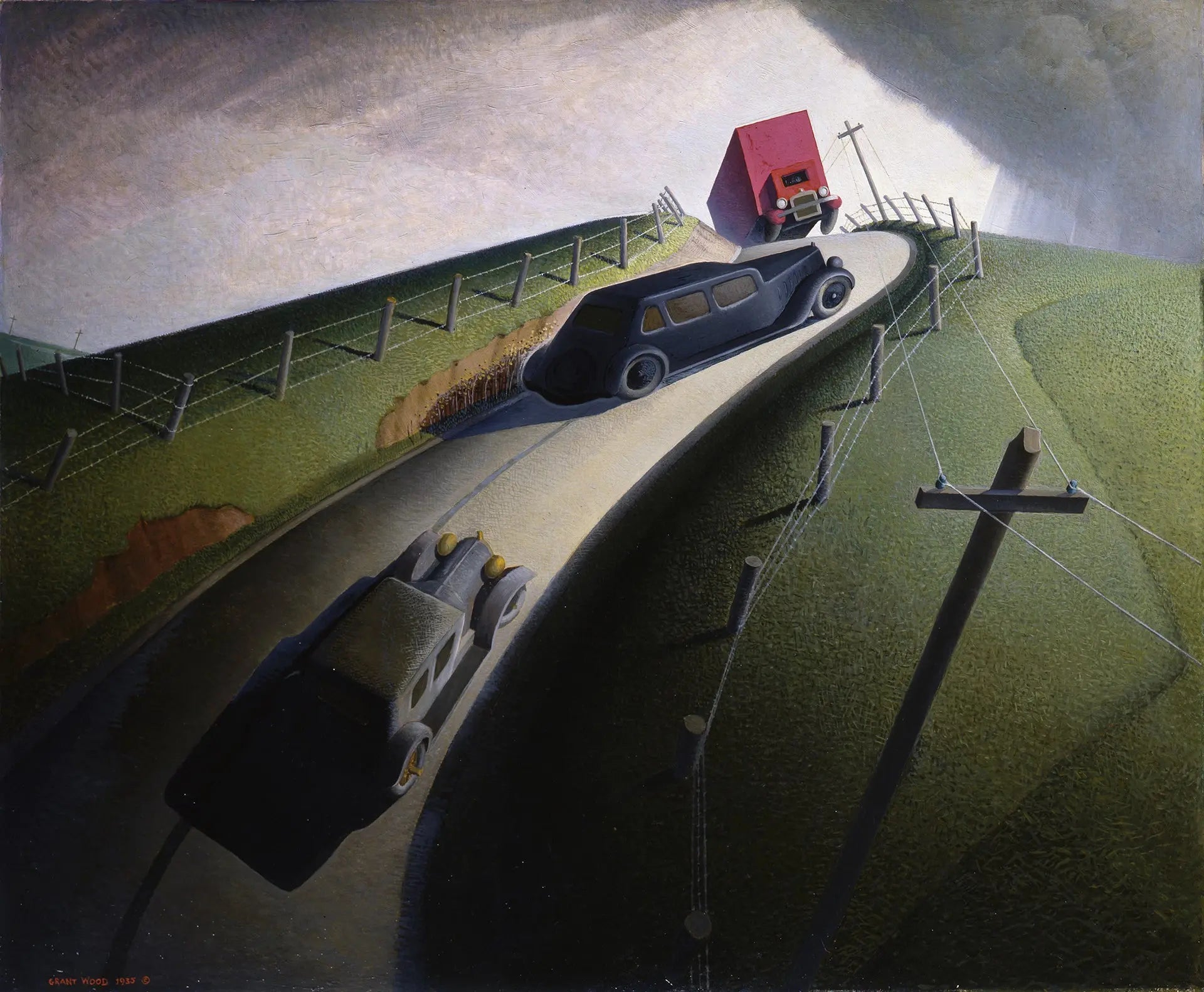{{ product_title }} Fine Art Print | {{ product_vendor }} Jakero77 Grant Wood - Death on Ridge Road (1935) Fine Art Print Art Print  Jakero77