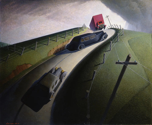 {{ product_title }} Fine Art Print | {{ product_vendor }} Jakero77 Grant Wood - Death on Ridge Road (1935) Fine Art Print Art Print  Jakero77