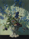 {{ product_title }} Fine Art Print | {{ product_vendor }} Jakero77 Grant Wood - Delphiniums in a White Vase (1929) Fine Art Print Art Print  Jakero77