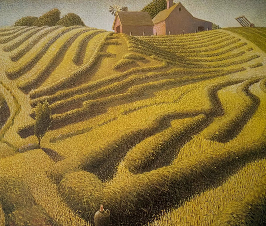 {{ product_title }} Fine Art Print | {{ product_vendor }} Jakero77 Grant Wood - Haying (1939) Agriculture Farming House Fine Art Print Art Print  Jakero77