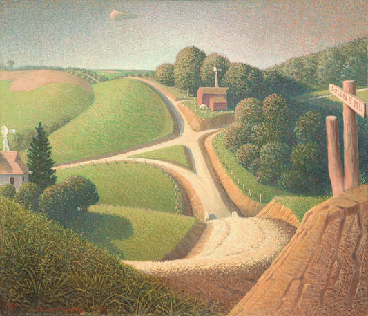 {{ product_title }} Fine Art Print | {{ product_vendor }} Jakero77 Grant Wood - New Road (1939) Fine Art Print Art Print  Jakero77