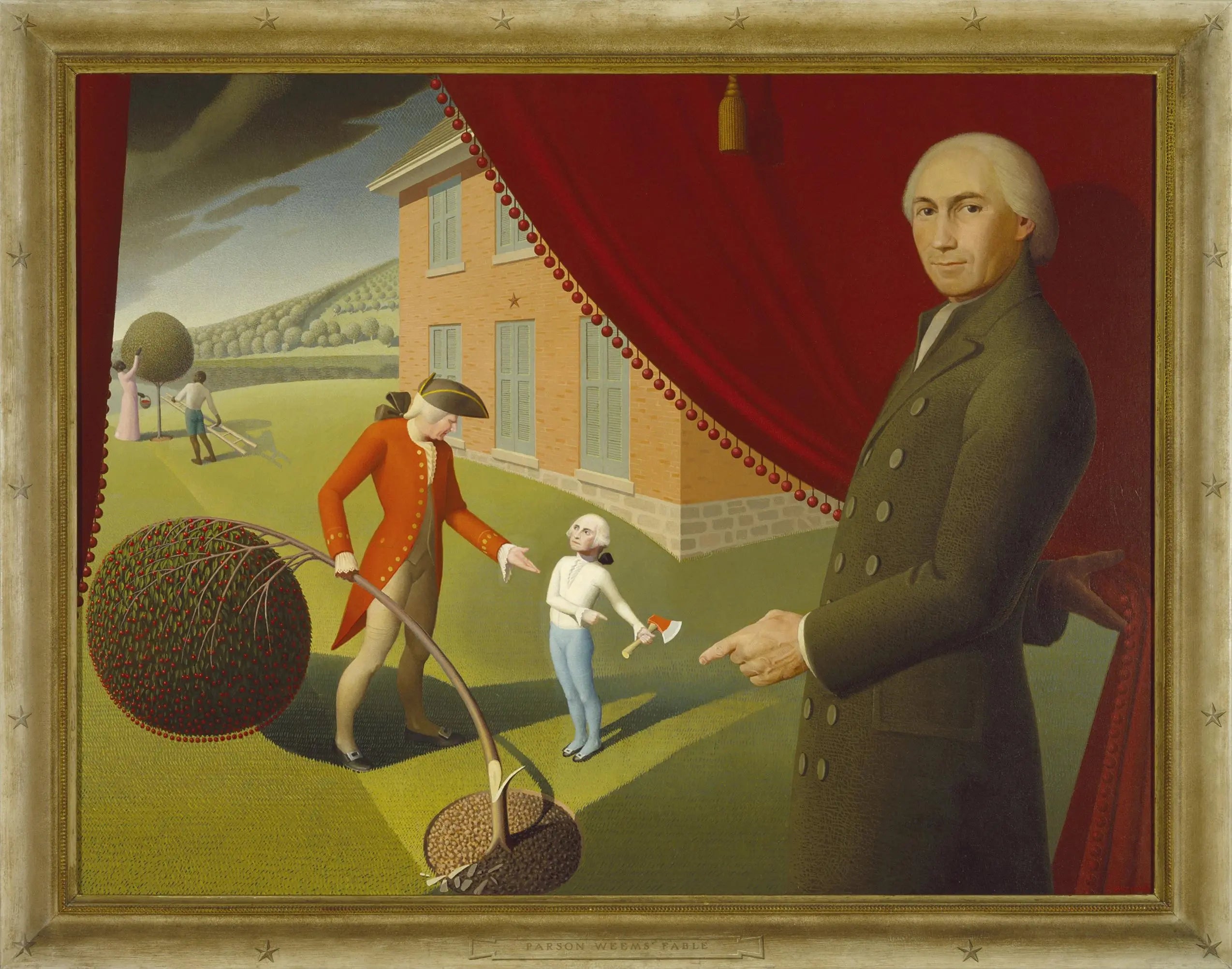 {{ product_title }} Fine Art Print | {{ product_vendor }} Jakero77 Grant Wood - Parson Weems' Fable (1939) Fine Art Print Art Print  Jakero77