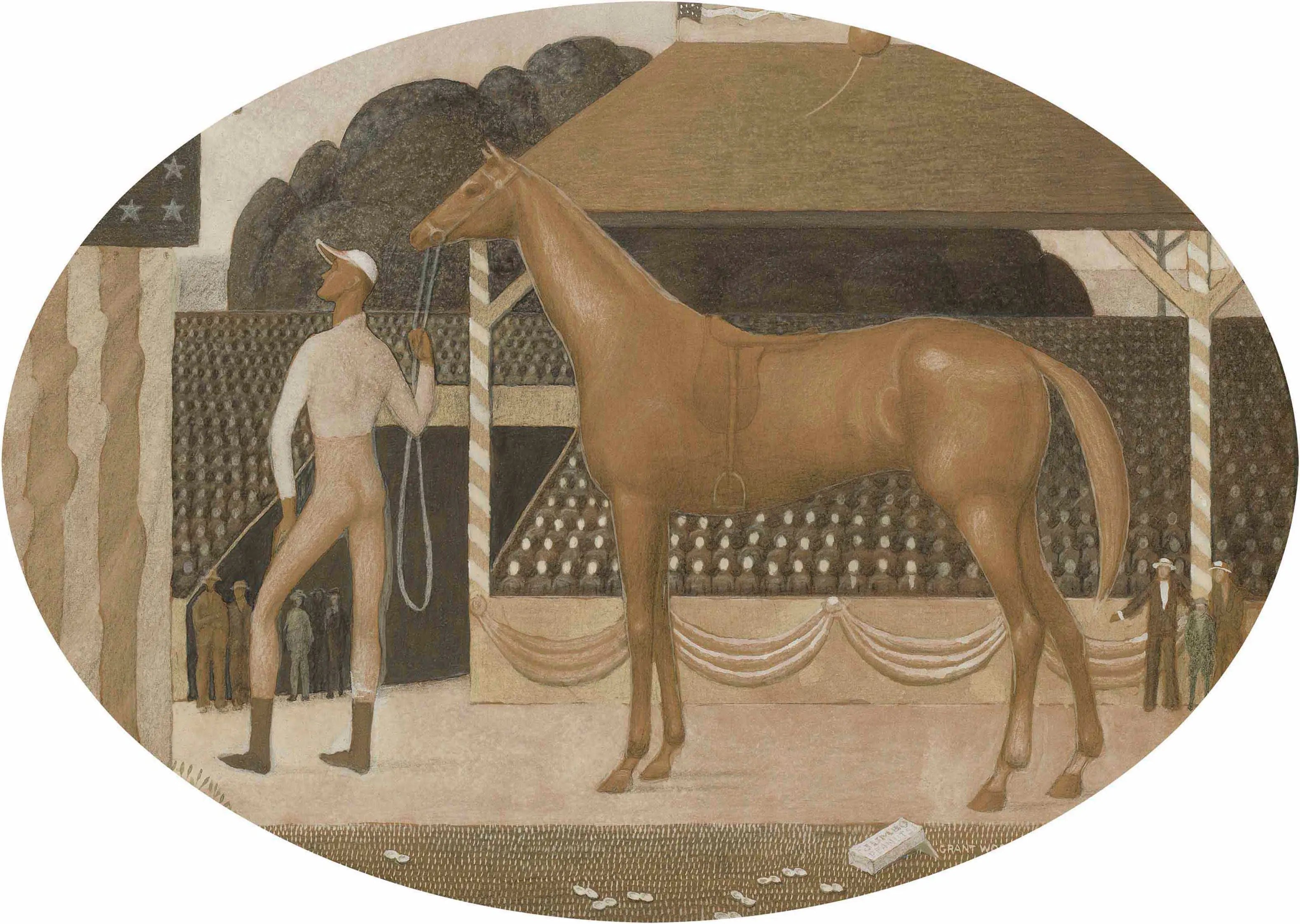 {{ product_title }} Fine Art Print | {{ product_vendor }} Jakero77 Grant Wood - Race Horse (1933) Fine Art Print Art Print  Jakero77