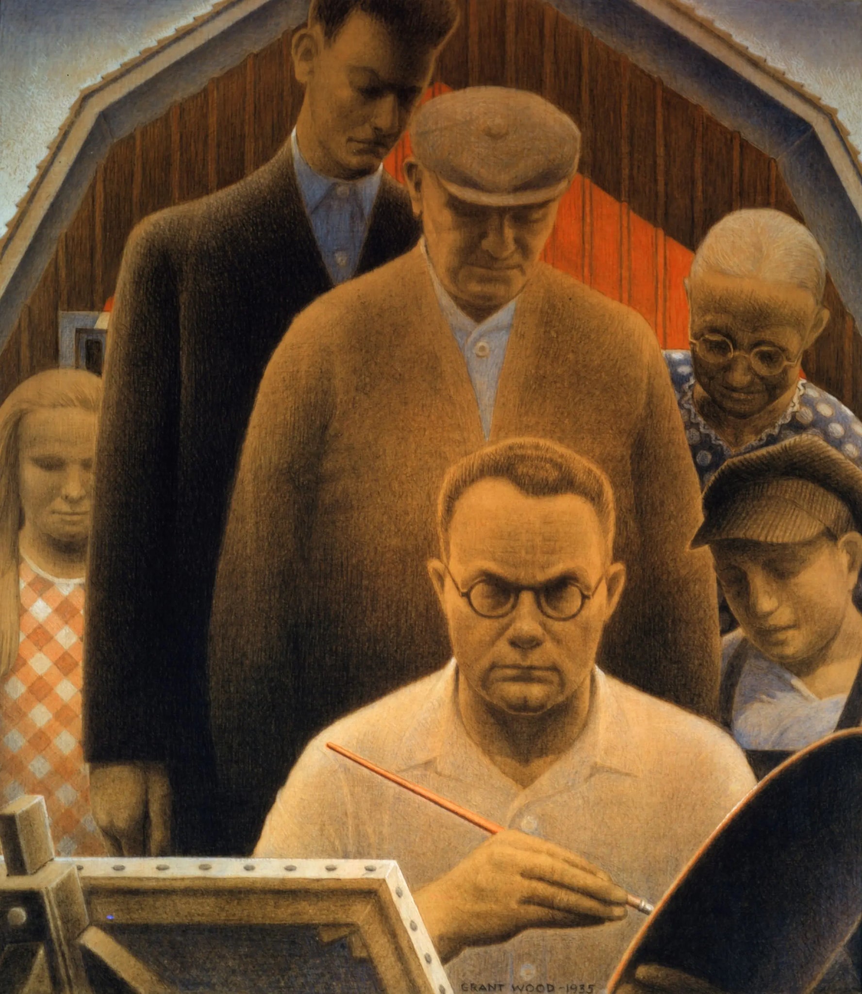 {{ product_title }} Fine Art Print | {{ product_vendor }} Jakero77 Grant Wood - Return from Bohemia (1935) Fine Art Print Art Print  Jakero77