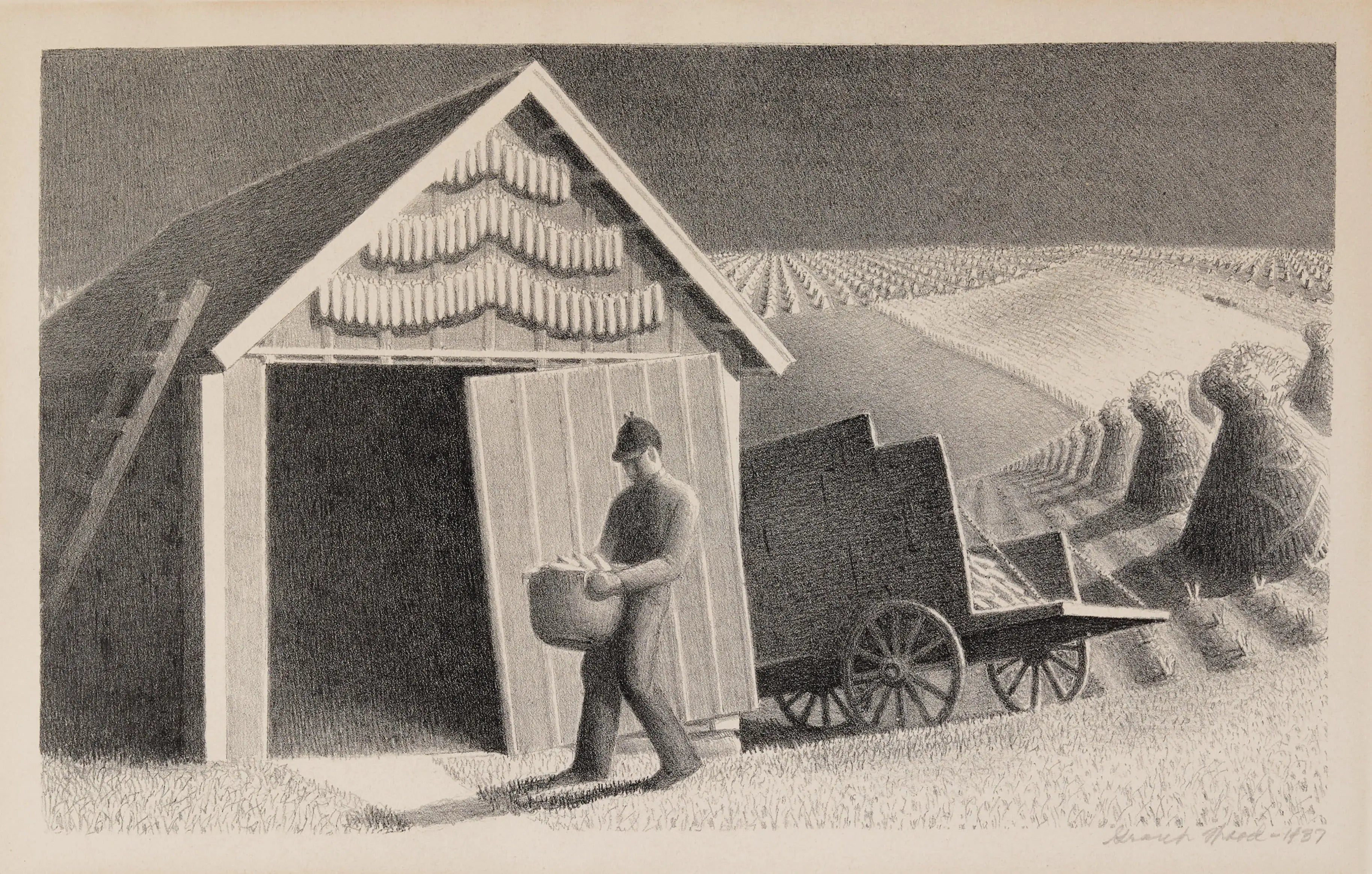 {{ product_title }} Fine Art Print | {{ product_vendor }} Jakero77 Grant Wood - Seed Time and Harvest (1937) Fine Art Print Art Print  Jakero77