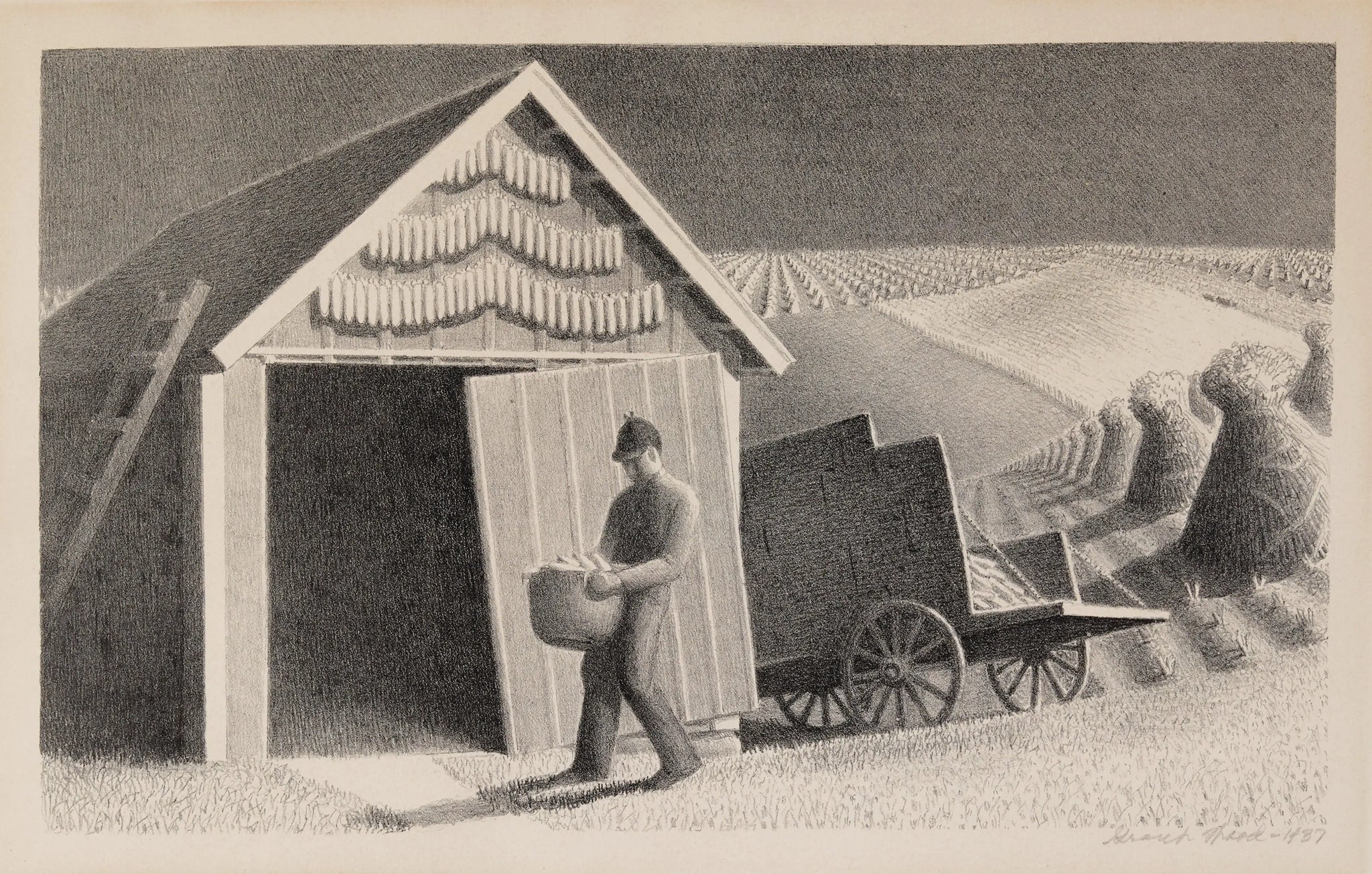 {{ product_title }} Fine Art Print | {{ product_vendor }} Jakero77 Grant Wood - Seed Time and Harvest (1937) Fine Art Print Art Print  Jakero77