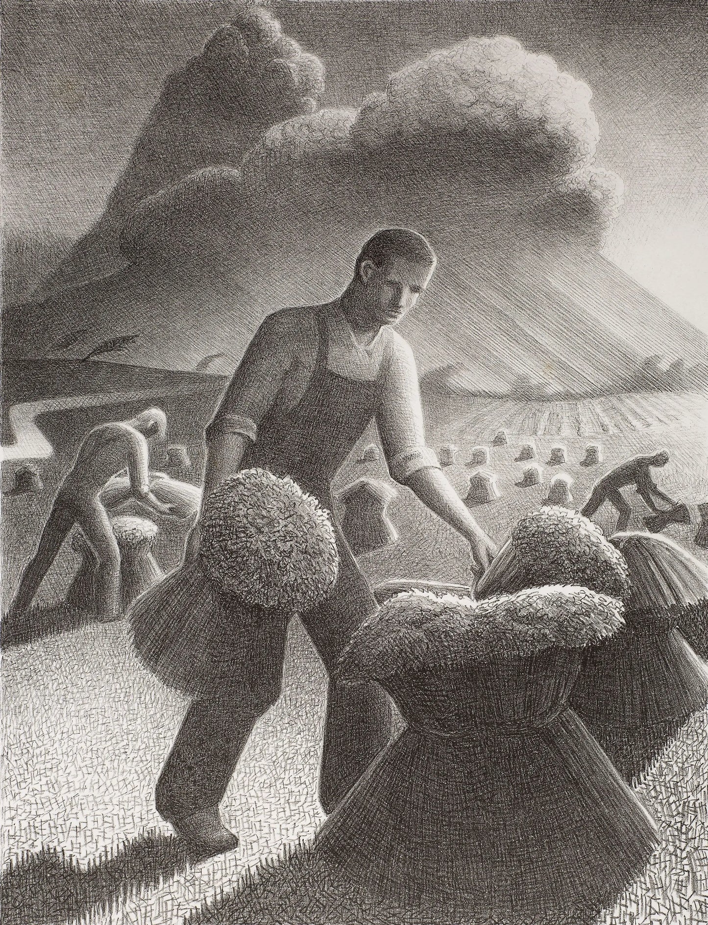 {{ product_title }} Fine Art Print | {{ product_vendor }} Jakero77 Grant Wood - Sketch for Approaching Storm (1940) Fine Art Print Art Print  Jakero77