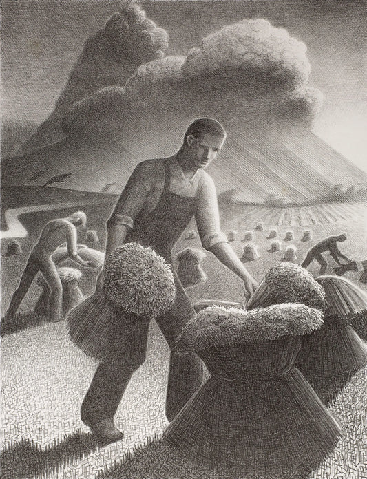 {{ product_title }} Fine Art Print | {{ product_vendor }} Jakero77 Grant Wood - Sketch for Approaching Storm (1940) Fine Art Print Art Print  Jakero77