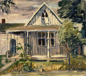{{ product_title }} Fine Art Print | {{ product_vendor }} Jakero77 Grant Wood - Sketch for House in "American Gothic" (1930) Fine Art Print Art Print  Jakero77