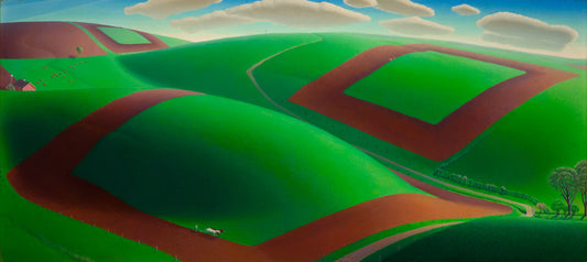 {{ product_title }} Fine Art Print | {{ product_vendor }} Jakero77 Grant Wood - Spring Turning (1936) Rolling Hills Fine Art Print Art Print  Jakero77