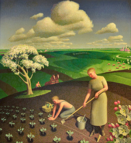 {{ product_title }} Fine Art Print | {{ product_vendor }} Jakero77 Grant Wood - Spring in the Country (1941) Fine Art Print Art Print  Jakero77