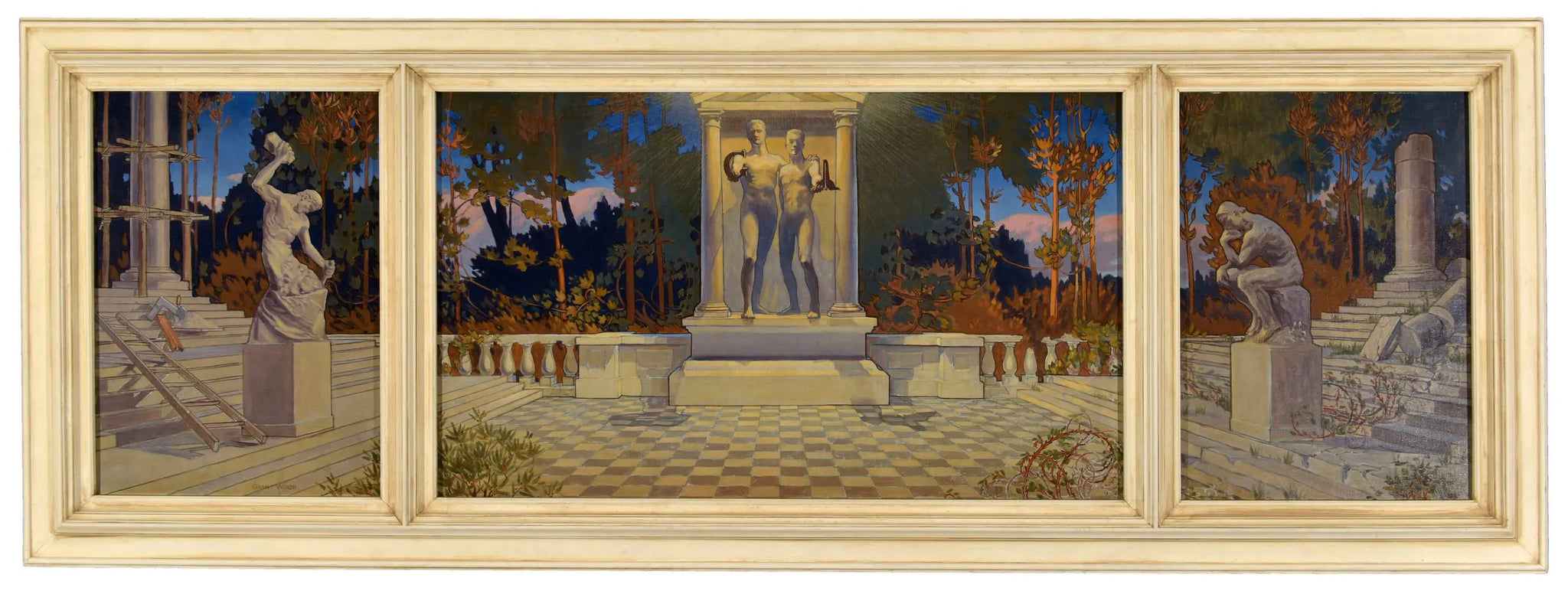 {{ product_title }} Fine Art Print | {{ product_vendor }} Jakero77 Grant Wood - The First Three Degrees of Free Masonry (1921) Fine Art Print Art Print  Jakero77