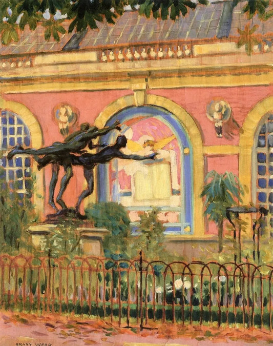 {{ product_title }} Fine Art Print | {{ product_vendor }} Jakero77 Grant Wood - The Runners Luxembourg Garden Paris (1920s) Fine Art Print Art Print  Jakero77