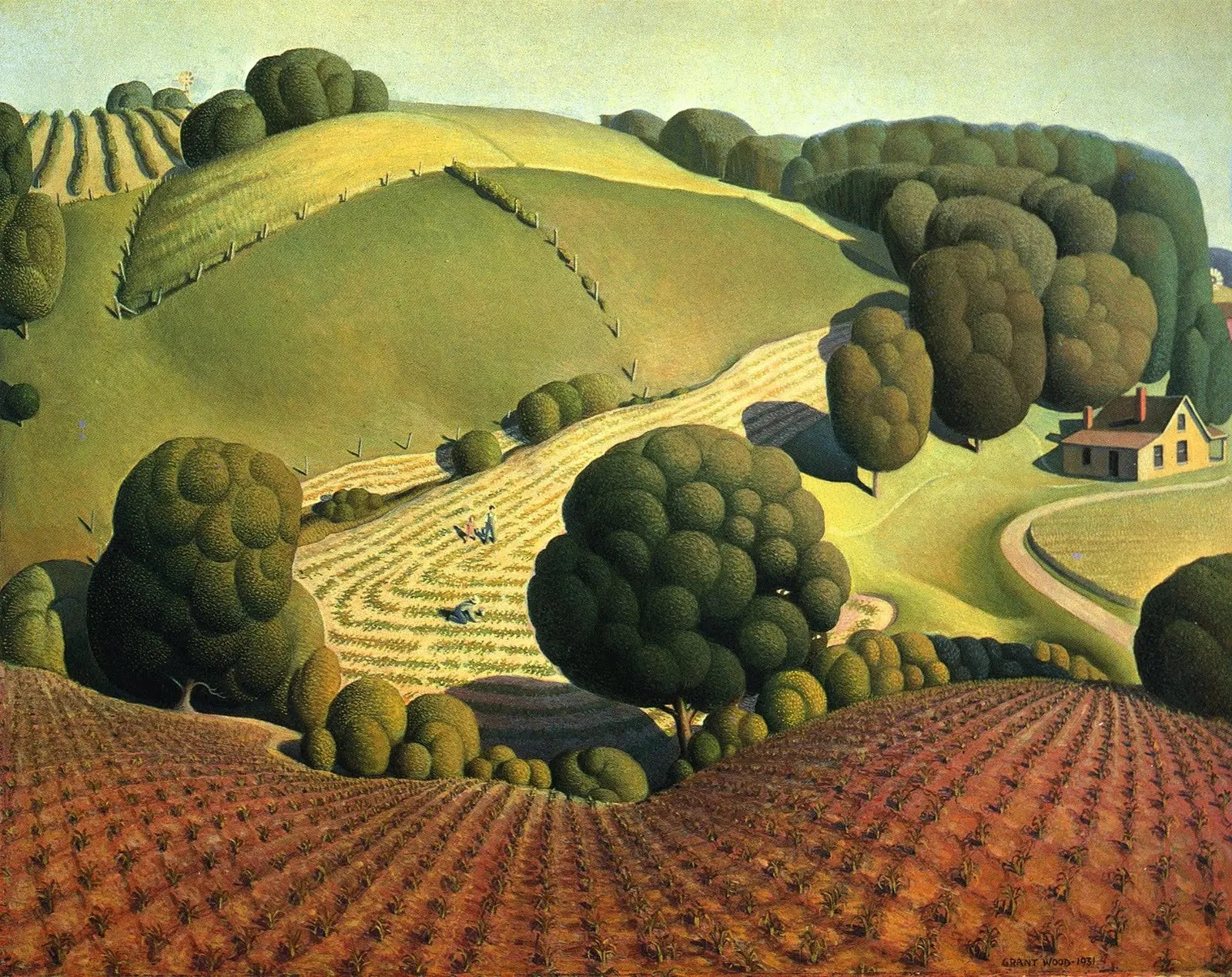 {{ product_title }} Fine Art Print | {{ product_vendor }} Jakero77 Grant Wood - Young Corn (1931) Fine Art Print Art Print  Jakero77