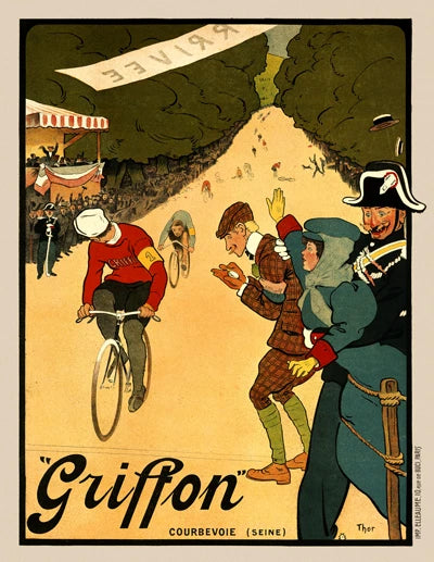 Griffon Bicycle Vintage French Cycle Racing Poster Print 1910 Fine Art Print