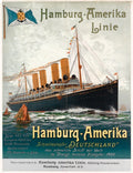 Hamburg-Amerika Line Vintage Style Ocean Liner Travel 1900 Fine Art Print