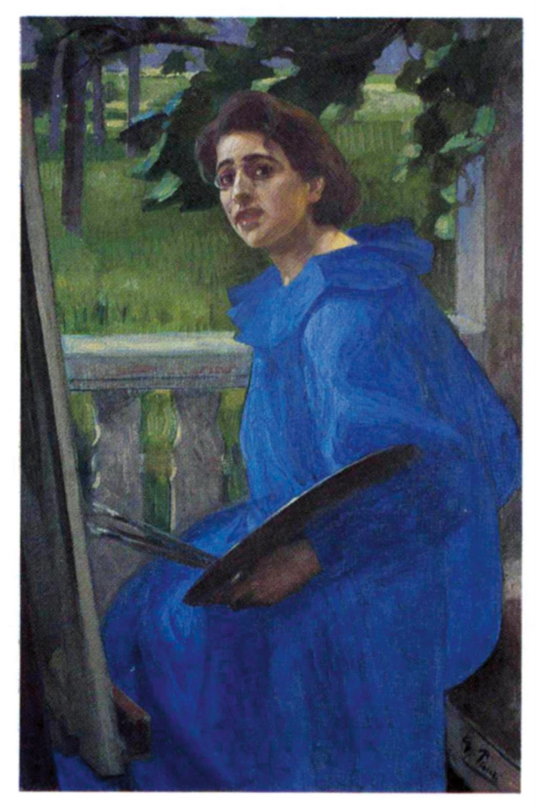 Georg Pauli Hanna in a Blue Dress 1896 Fine Art Print