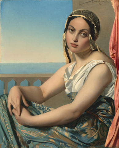 {{ product_title }} Fine Art Print | {{ product_vendor }} Jakero77 Henri Lehmann - Young Girl, Woman of the Orient (1837) - 17"x22" Fine Art Print Art Print  Jakero77