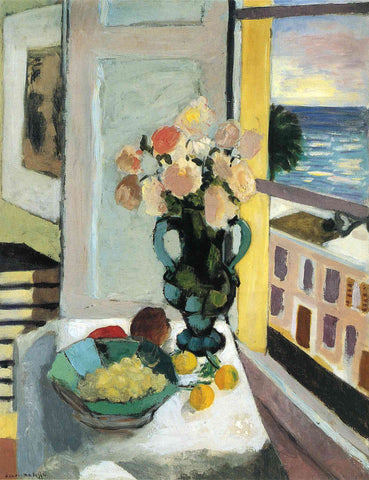{{ product_title }} Fine Art Print | {{ product_vendor }} Jakero77 Henri Matisse - Flowers in Front of a Window (1922) Fine Art Print Art Print  Jakero77